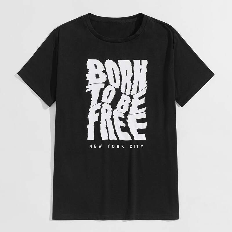 

Guys Slogan Graphic Tee, Black