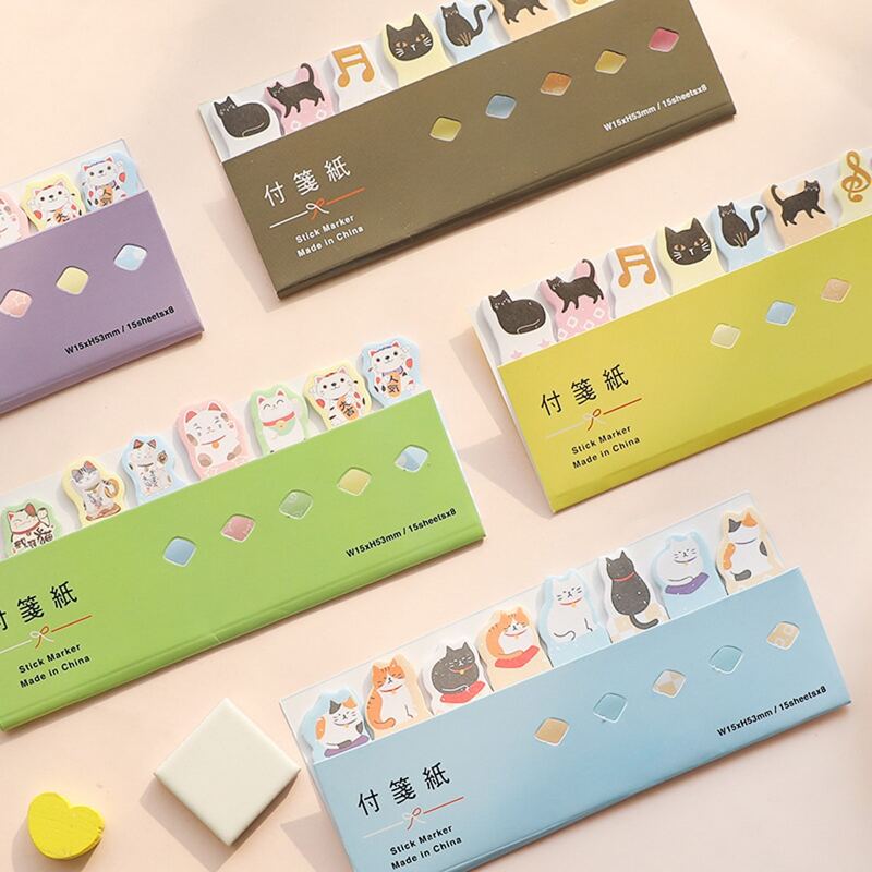 

1pc Random Cartoon Cat Sticky Note, Multicolor