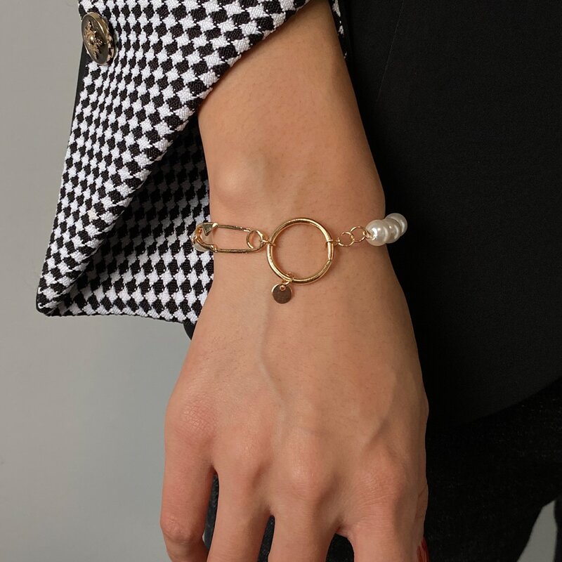 

Faux Pearl Chain Bracelet, Gold