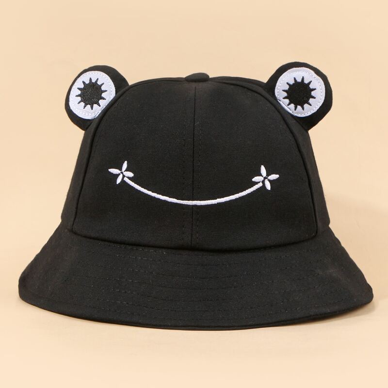 

Cartoon Frog Bucket Hat, Black