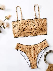 達爾瑪提恩萵苣邊比基尼套裝 - 黃色 - 查看 5