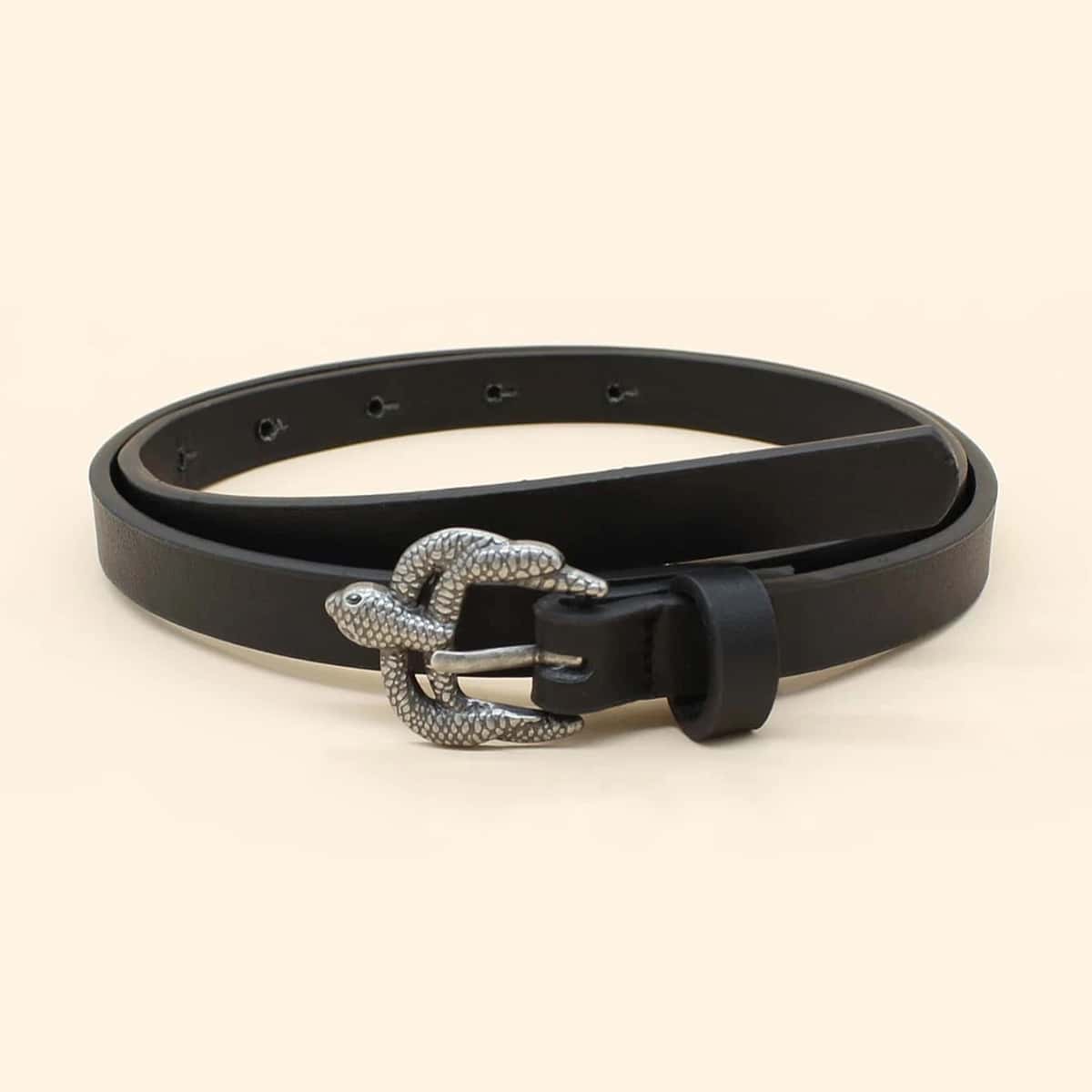 

Snake Design Buckle Belt, Black