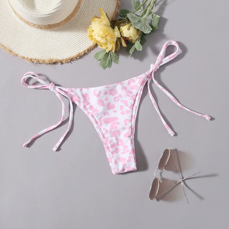 

Leopard Tie Side Bikini Panty, Pink