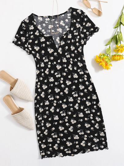 Soleia Sallad Ordning Blommig Enkel Klänning