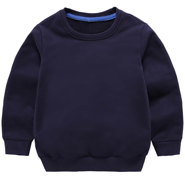 

Toddler Boys Round Neck Solid Sweatshirt, Navy blue