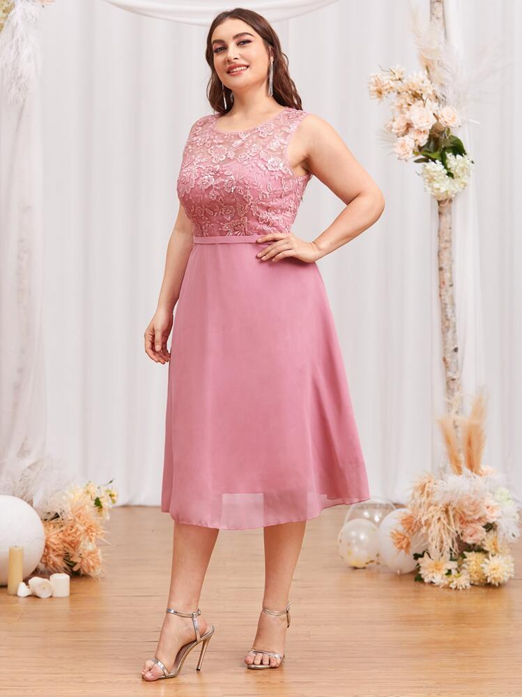 knee length dresses for ladies Reewa Shein PLus Dress  Girlie At Heart