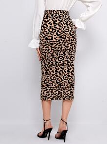 Modelyn Leopard Pencil Skirt - Multicolor - View 2