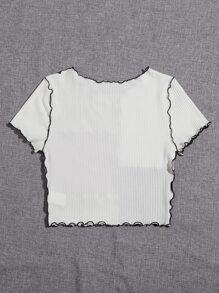 SHEIN Qutie Áo thun Plus size Xù nhỏ Khối Màu Giải trí - Nhiều màu - Xem 2