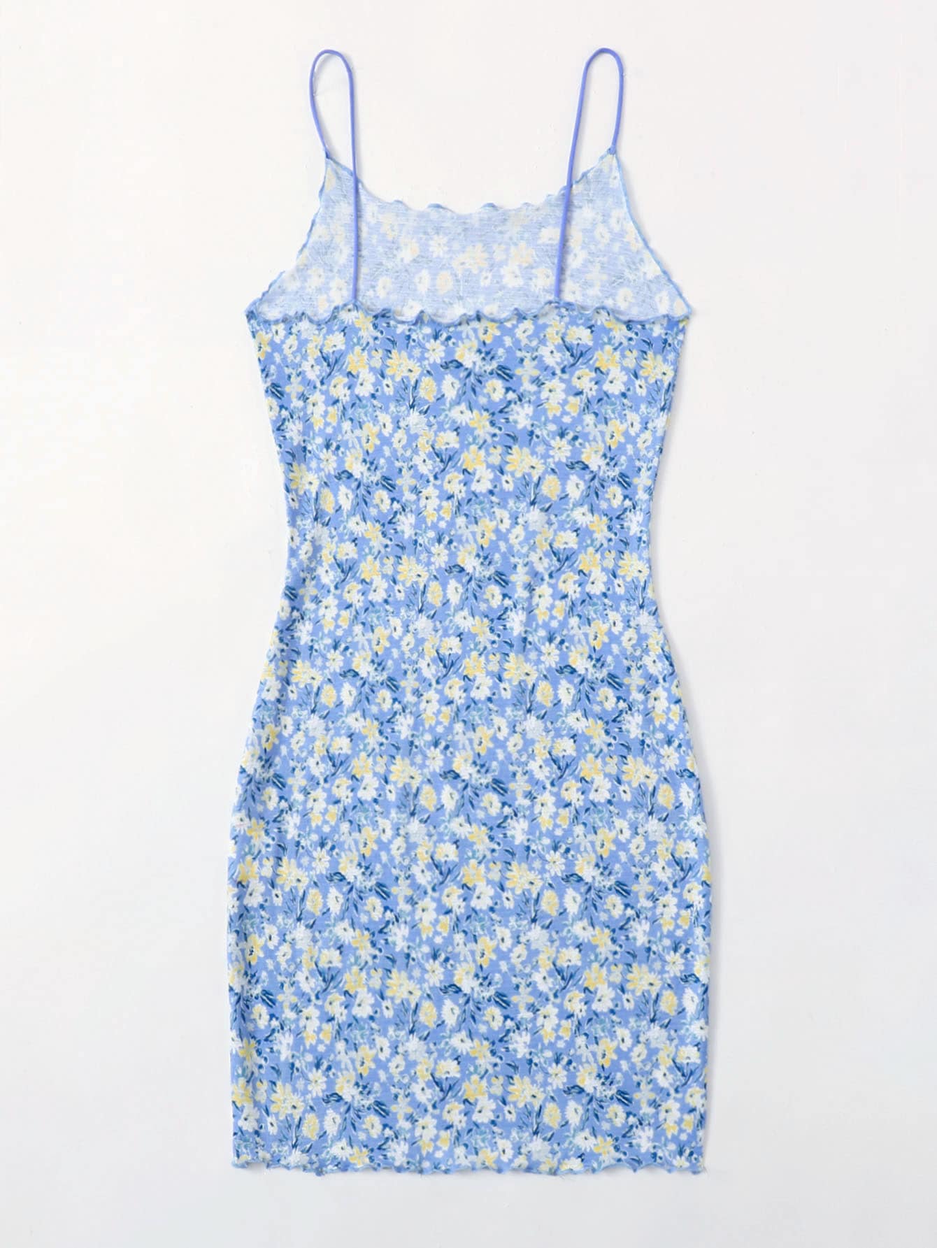 Our Plus Lettuce Edge Allover Floral Print Bodycon Dress is such a vibe -  ROMWE