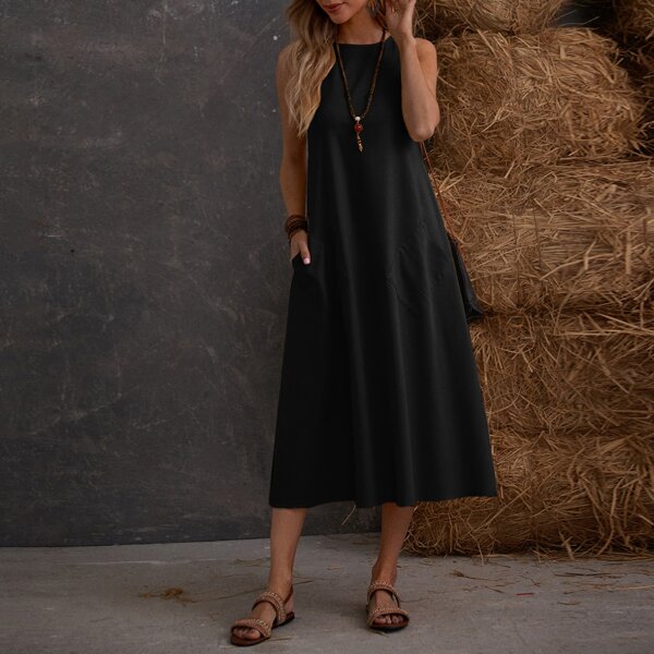

Pocket Side Tunic Dress, Black