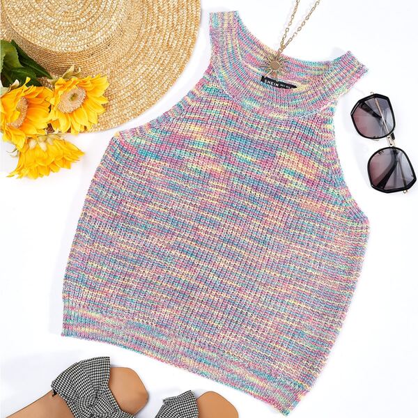 

Space Dye Knit Halter Top, Multicolor
