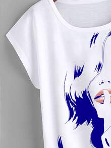 Camiseta con estampado de figura - Blanco - Ver 3