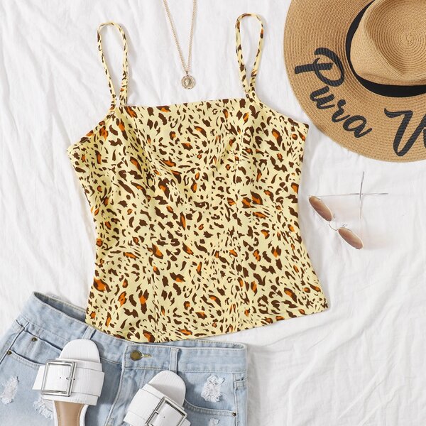 

Leopard Pattern Cami Top, Multicolor