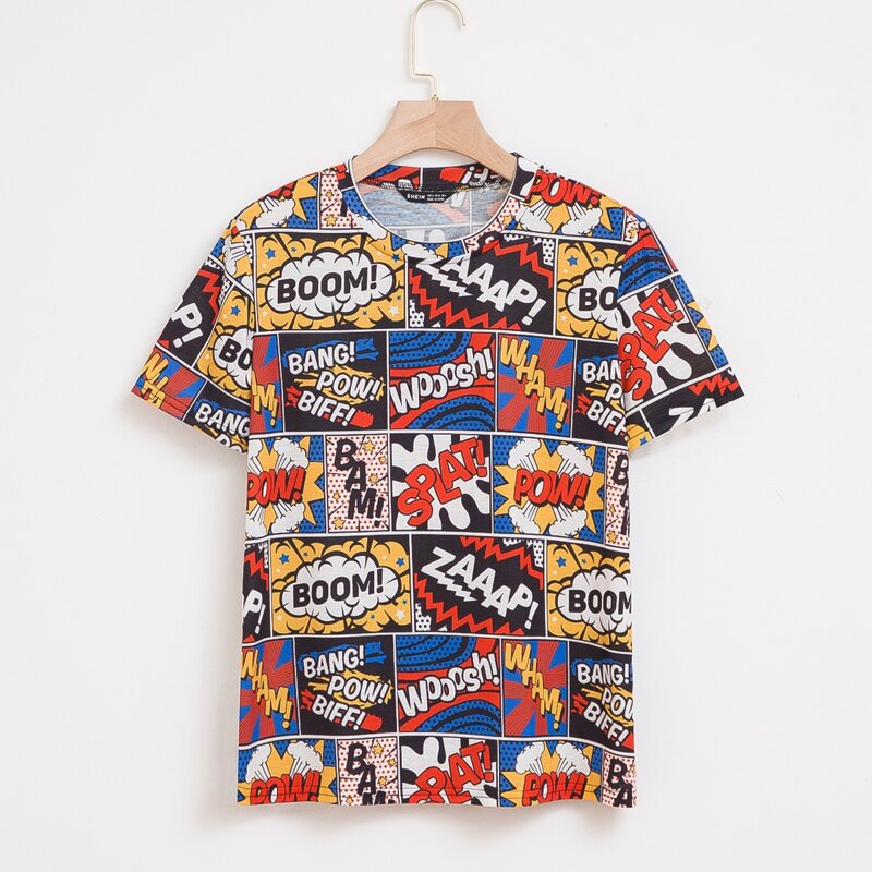 

Pop Art Print Short Sleeve Tee, Multicolor