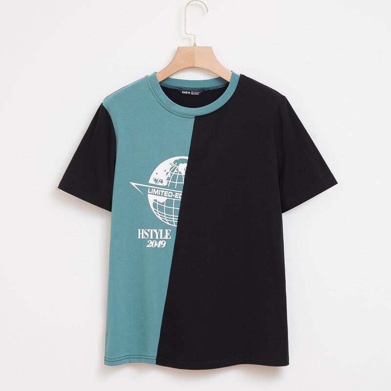 

Colorblock Letter Graphic Tee, Multicolor