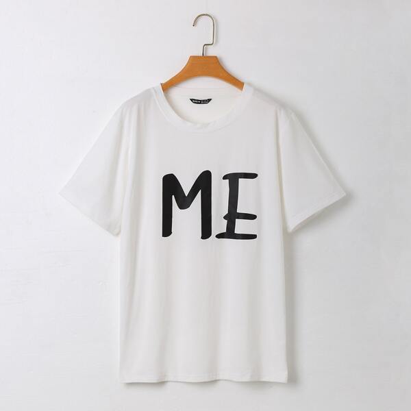 

Men Letter Graphic Tee, White