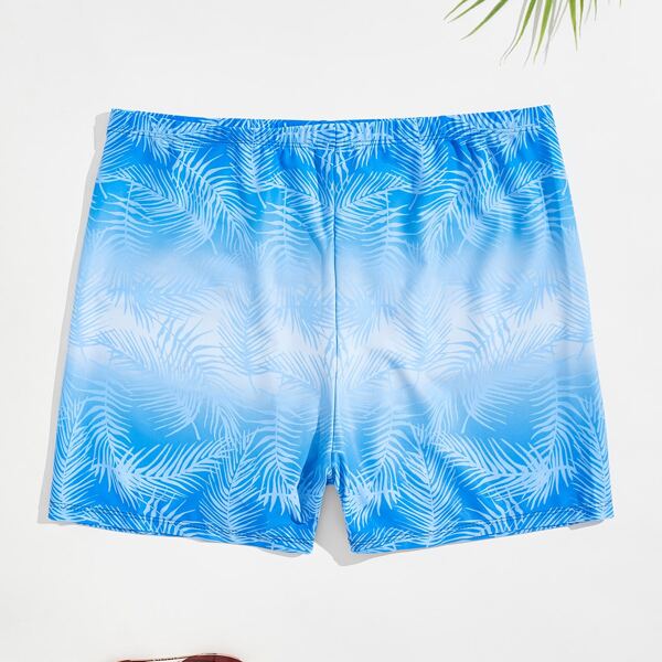 

Men Leaf Print Swim Trunks, Blue