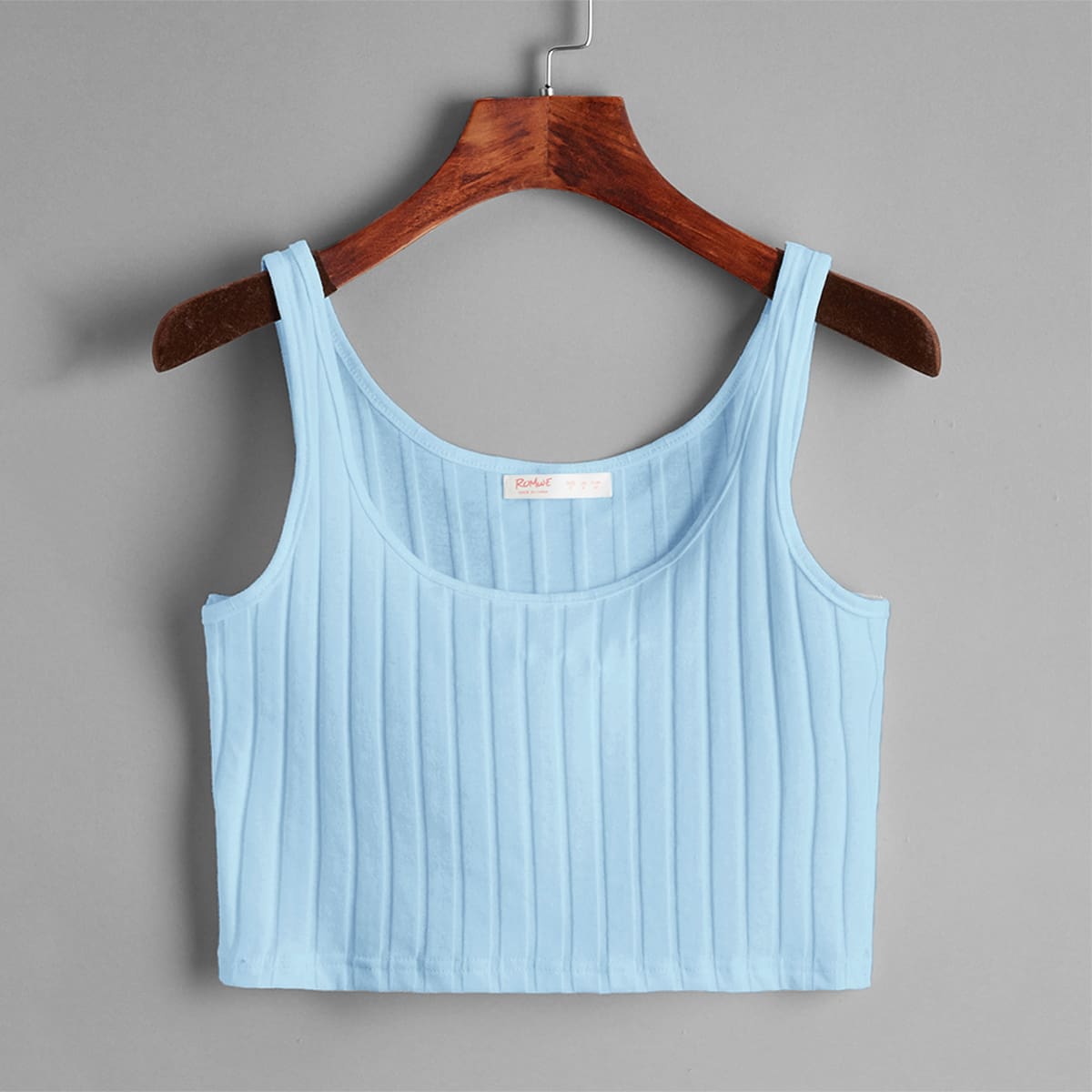 

Ribbed Crop Tank Top, Baby blue