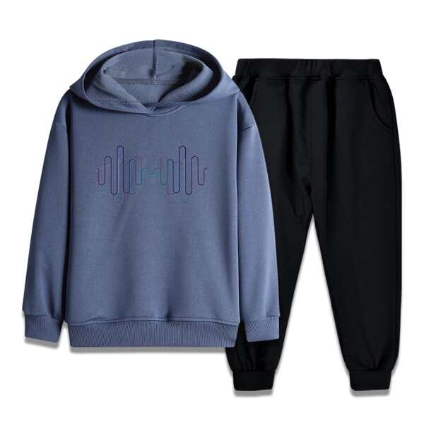 

Boys Graphic Print Hoodie & Sweatpants Set, Multicolor