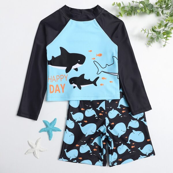 

Toddler Boys Random Whale Print Swimsuit, Multicolor
