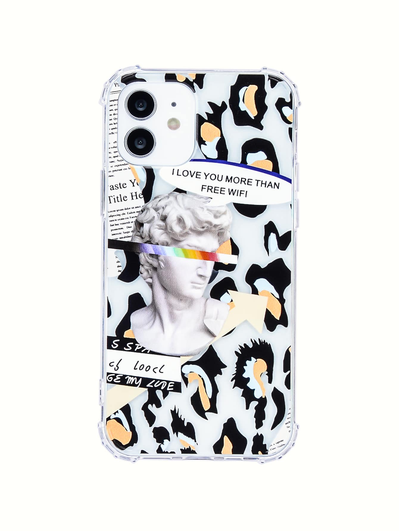 Funda compatible con iphone con patrón de estatua - Multicolor - Ver 1