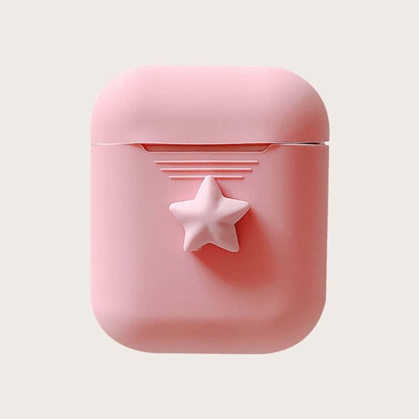 

Силиконовый чехол для Airpods со звездой, Розовые
