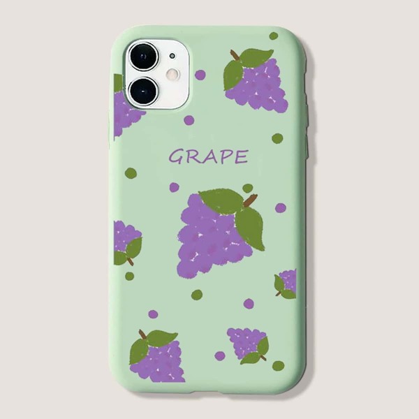 

Grape Print iPhone Case, Green