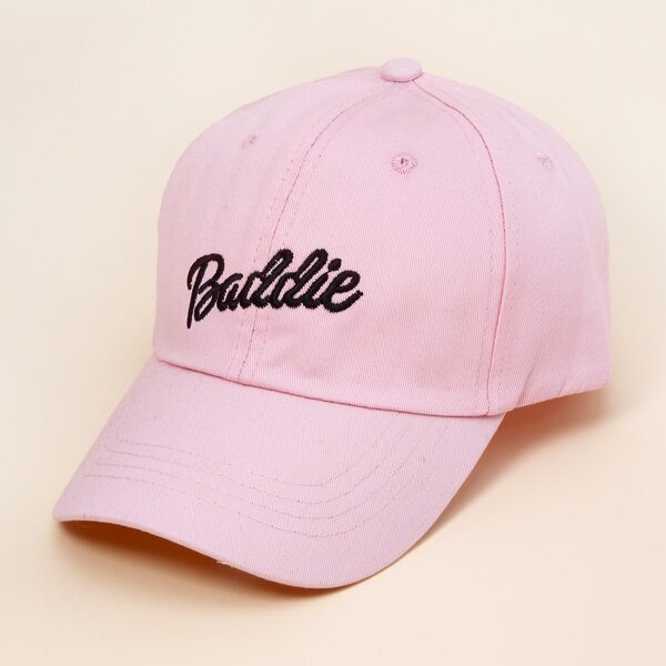 

Letter Embroidery Baseball Cap, Pink