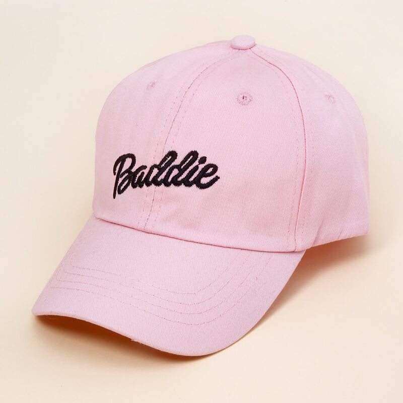 

Letter Embroidery Baseball Cap, Pink