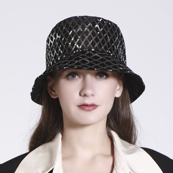 

Sequins Decor Bucket Hat, Silver