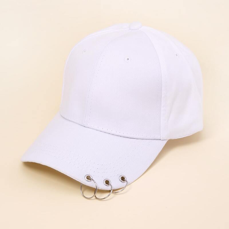 

Ring Decor Baseball Cap, White