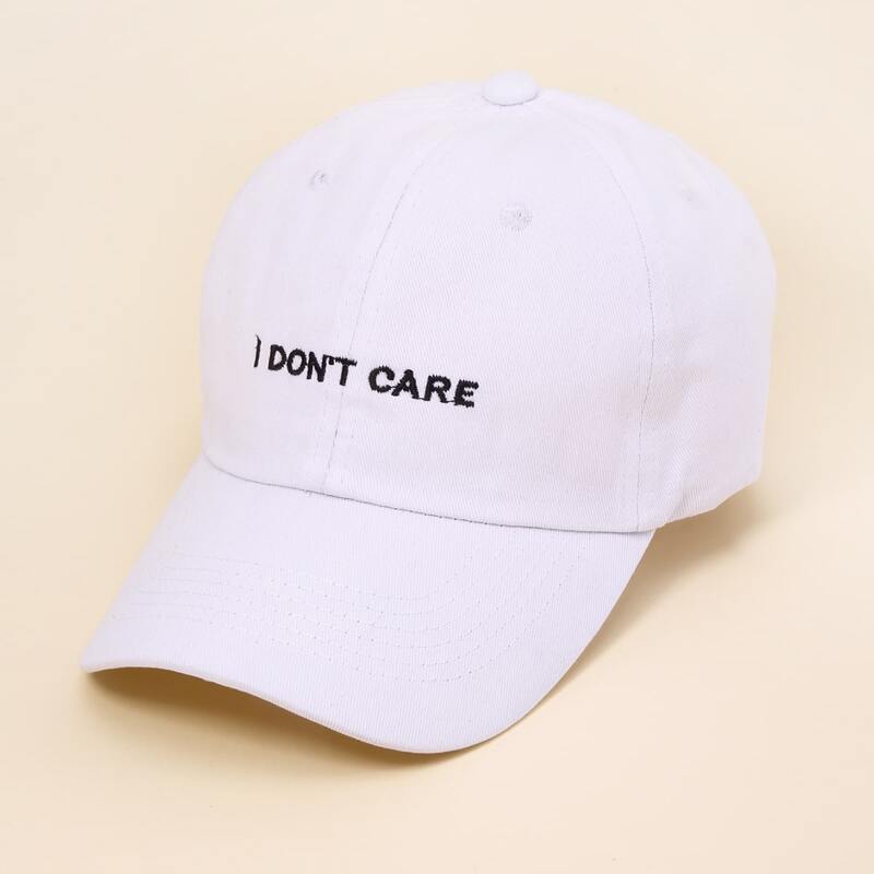 

Letter Embroidery Baseball Cap, White