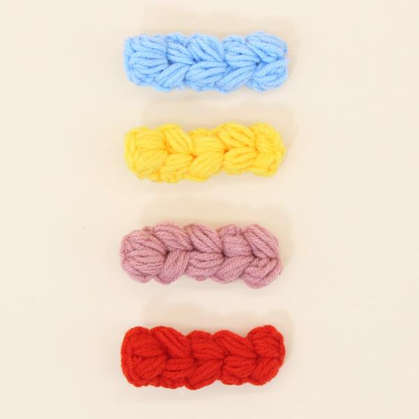 

4pcs Toddler Girls Knit Hair Clip, Multicolor