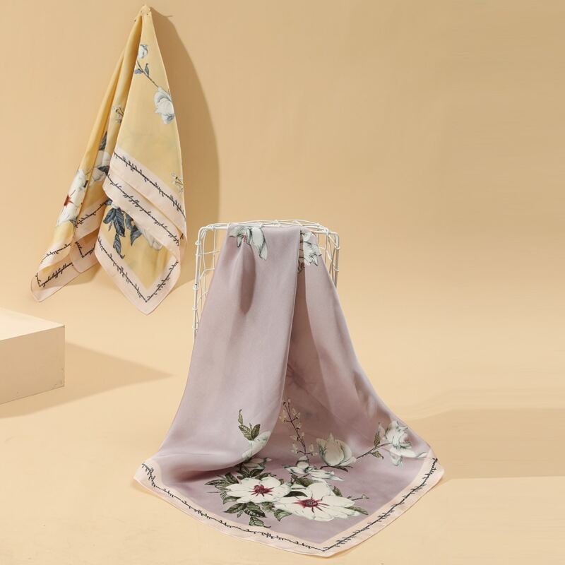 

2pcs Flower Print Bandana, Multicolor