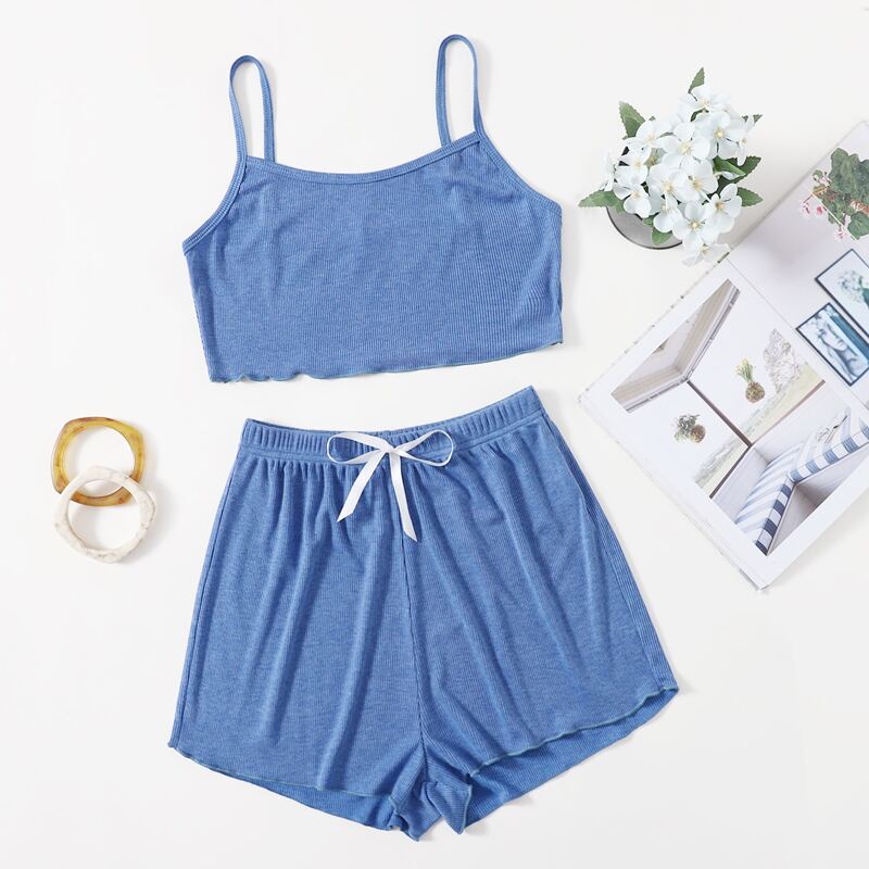 

Bow Shorts Lounge Set, Blue
