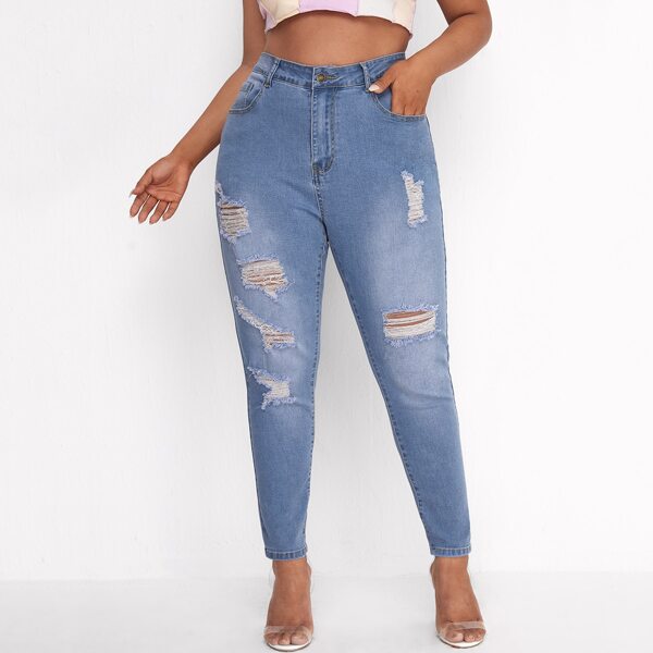 

Plus Ripped Skinny Jeans, Medium wash