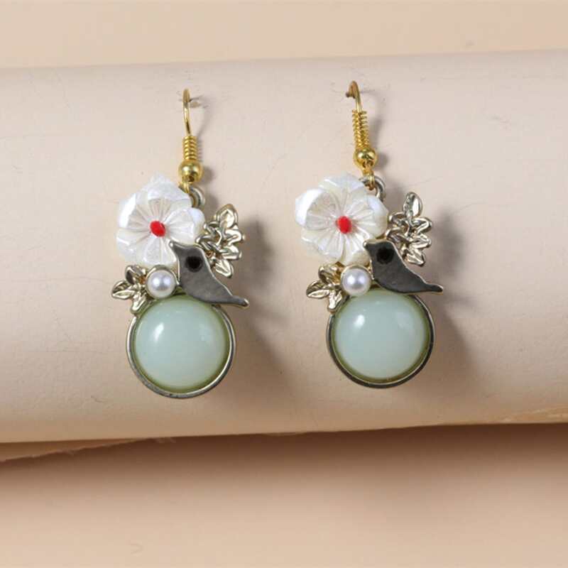 

Faux Pearl Decor Round Drop Earrings, Multicolor