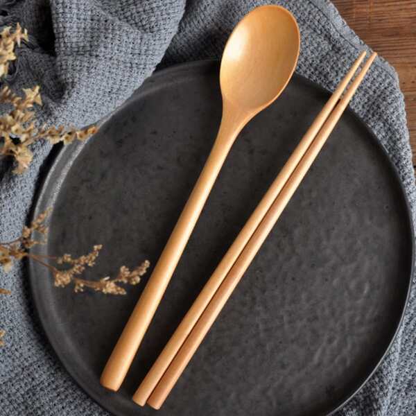 

2pcs Wooden Spoon & Chopsticks Set, Khaki