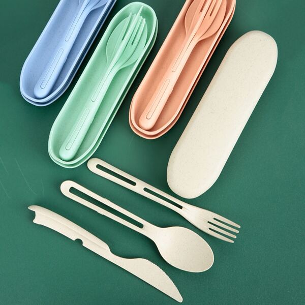 

4pcs Random Color Cutlery & Box Set, Multicolor