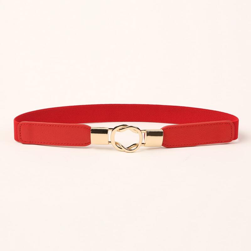 

Metal Buckle Corset Belt, Red