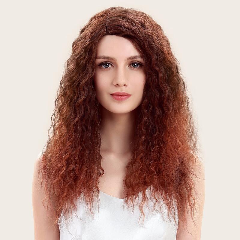 

Natural Long Curly Wig, Brown
