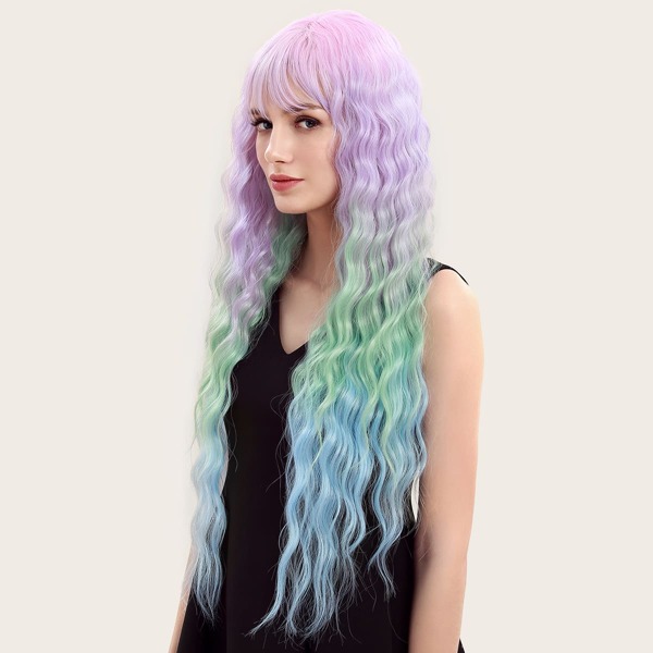 

Natural Ombre Long Curly Wig, Multicolor