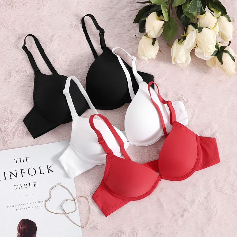 

3pack Simple Bra Set, Multicolor