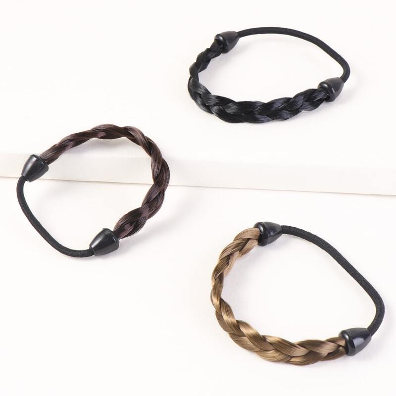 

3pcs Braided Hair Tie, Multicolor