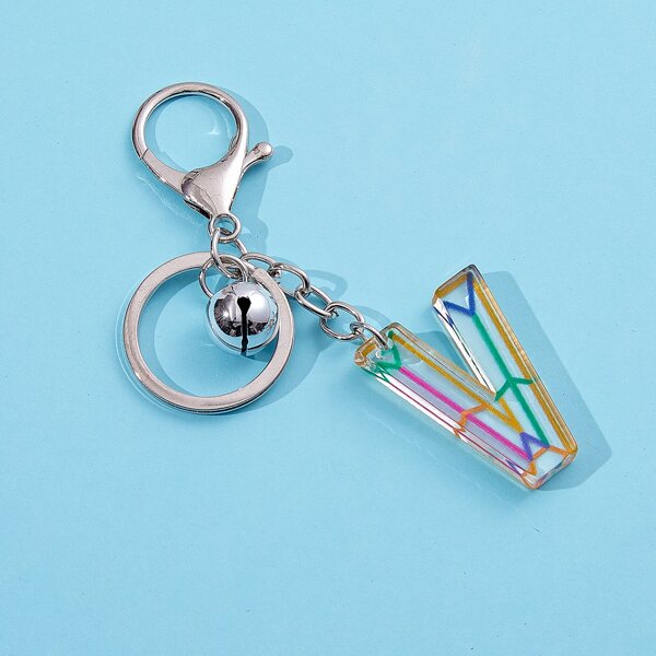 

Acrylic Letter Charm Keychain, Multicolor