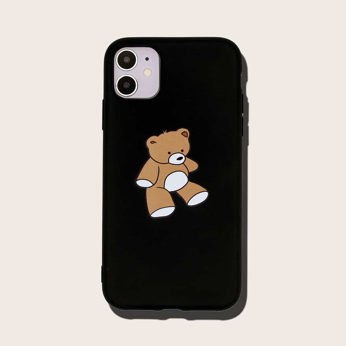 

Cartoon Bear iPhone Case, Black