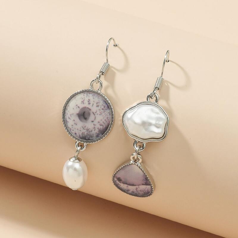 

Faux Pearl Drop Earrings, Khaki