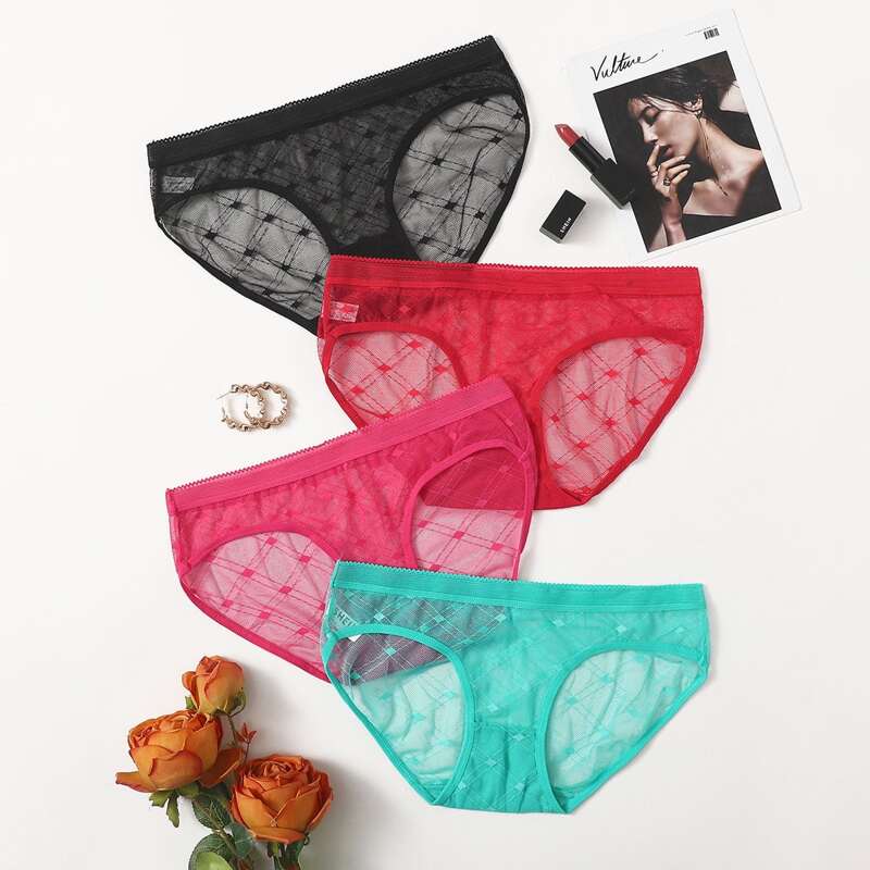 

4pack Lace Panty Set, Multicolor