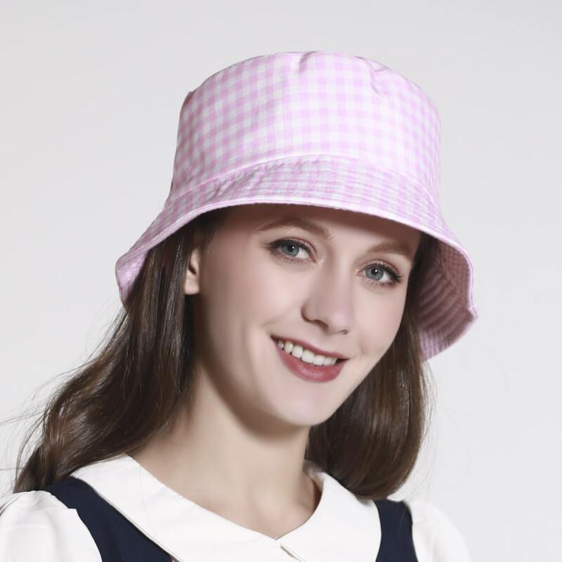 

Gingham Bucket Hat, Pink