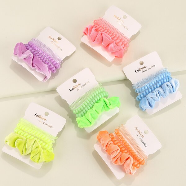 

30pcs Toddler Girls Plain Hair Tie, Multicolor